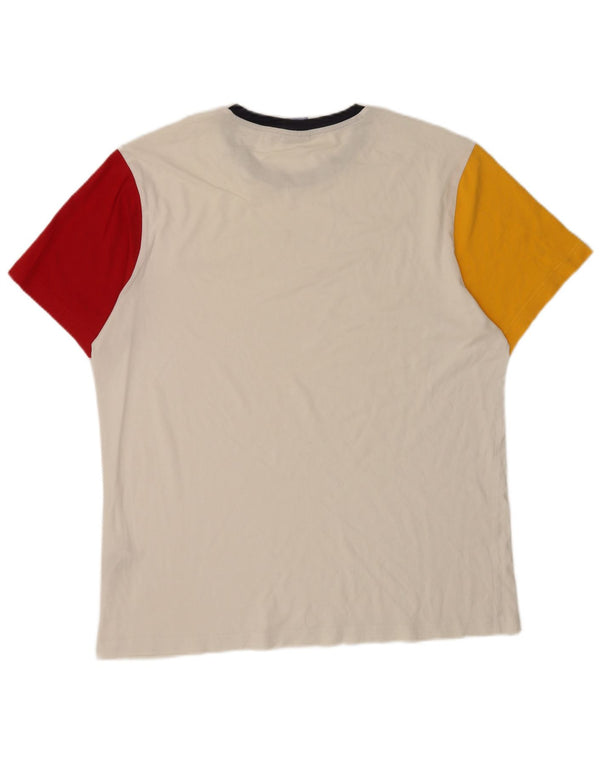 Champion T-Shirt Homme Top 2XL Blanc Colorblock Coton