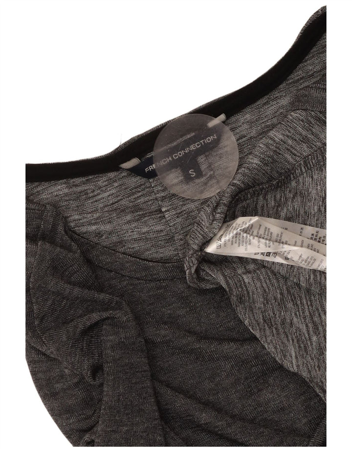 FRENCH CONNECTION Haut Femme Manches 3/4 UK 10 Petit Gris Polyester