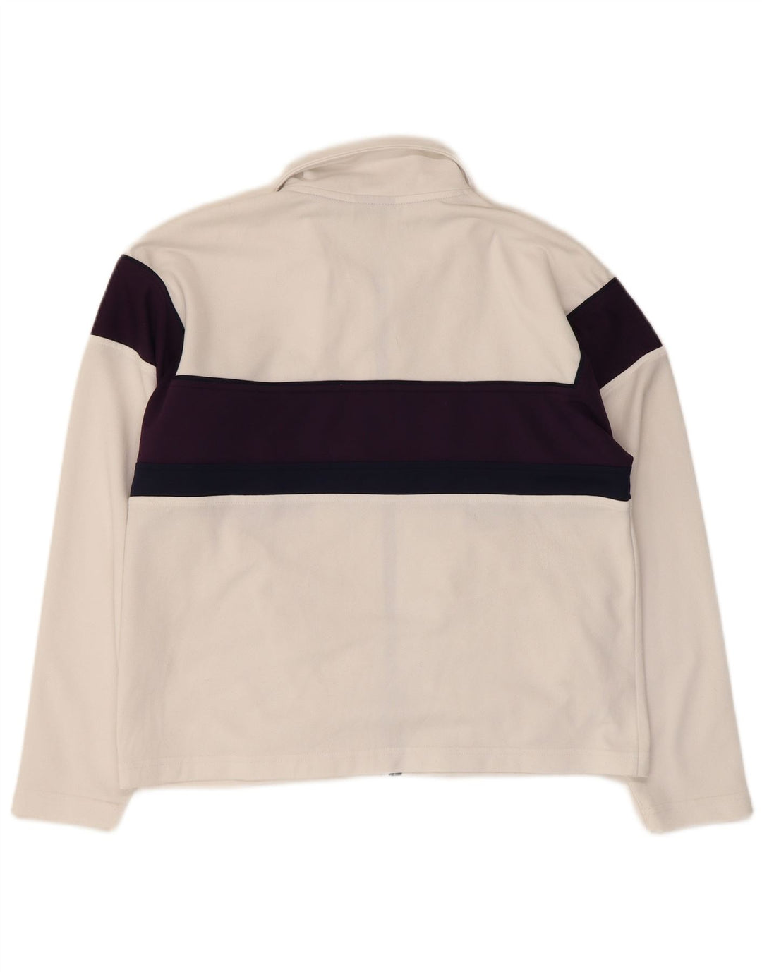 Asics Veste de survêtement surdimensionnée pour femme UK 10 Small Blanc Colourblock