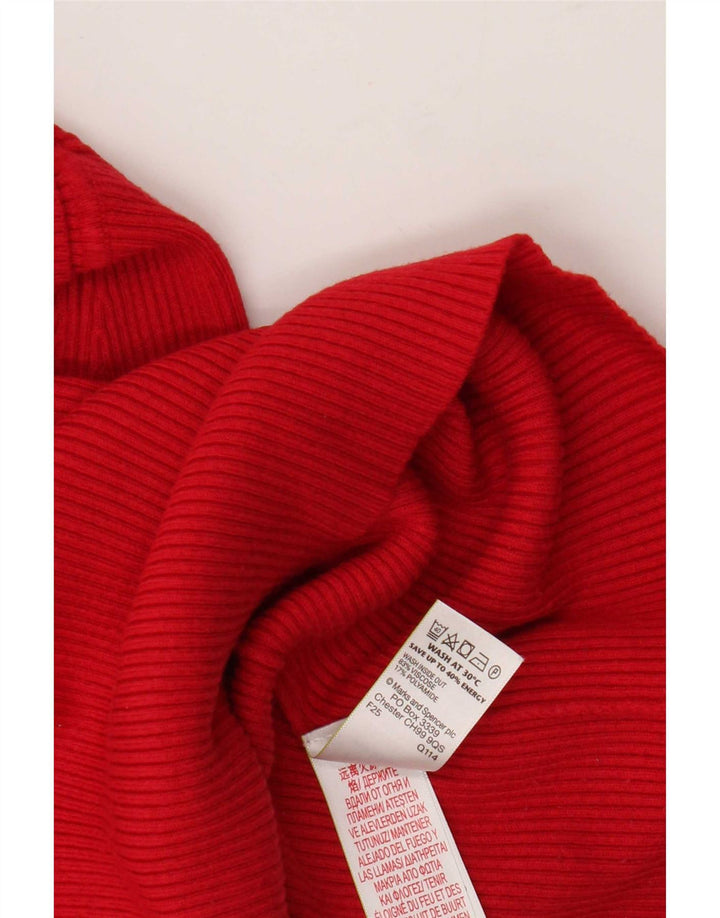 Marks & Spencer Pull col roulé pour femme UK 14 Viscose rouge moyen