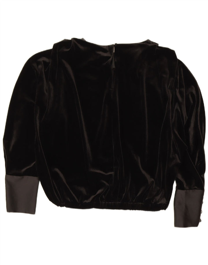 Zara Chemisier surdimensionné à manches longues en velours pour femme UK 14 Noir moyen