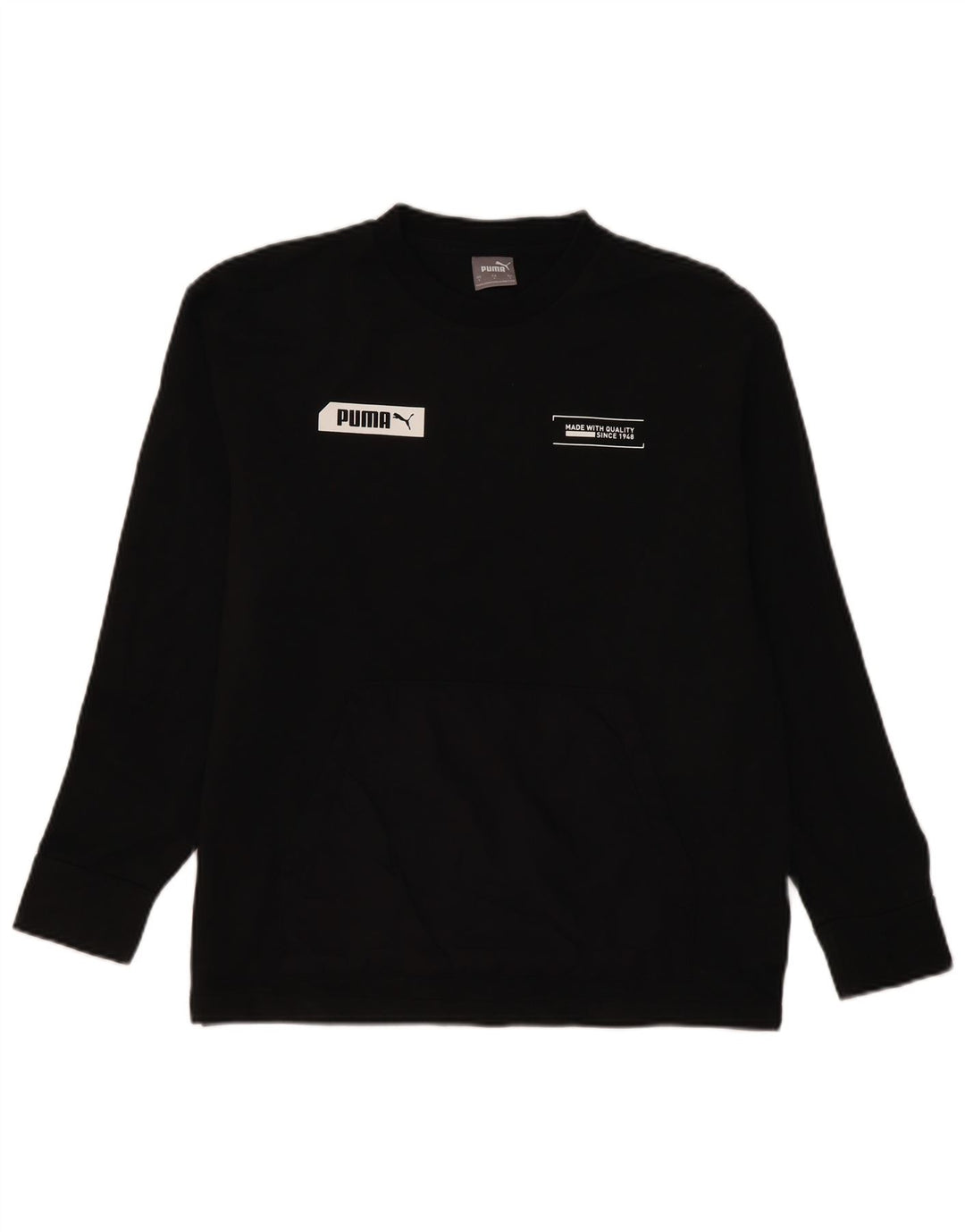 Puma Sweat-shirt graphique pour homme en coton noir Taille S