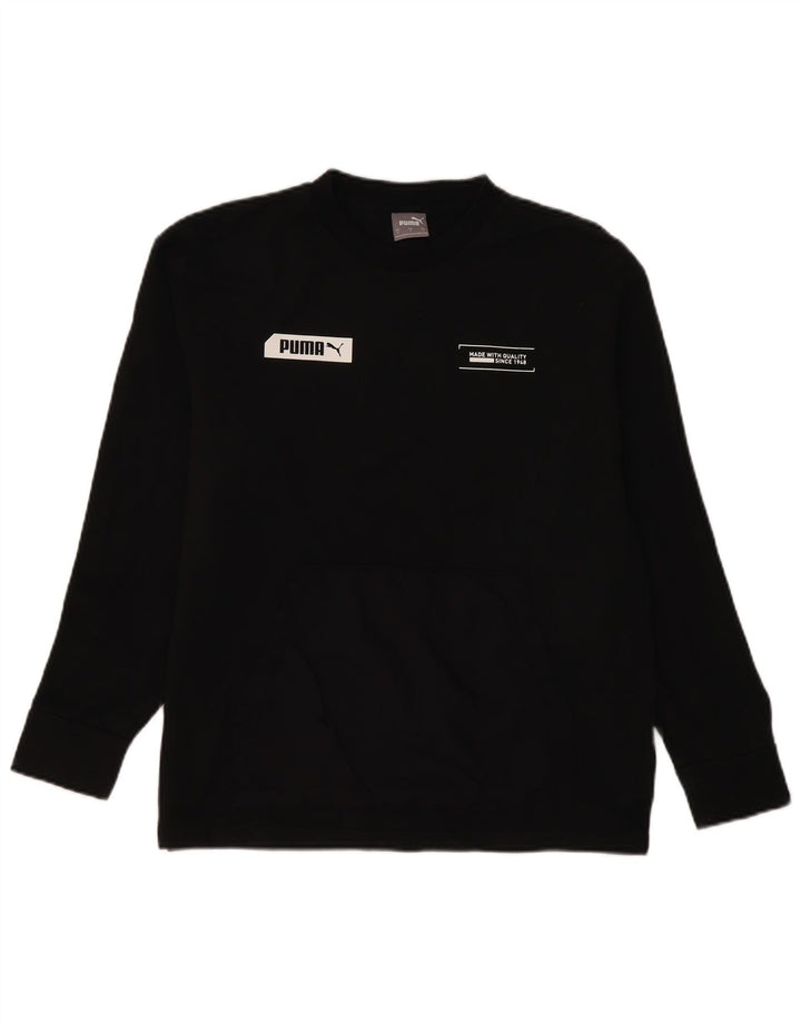 Puma Sweat-shirt graphique pour homme en coton noir Taille S
