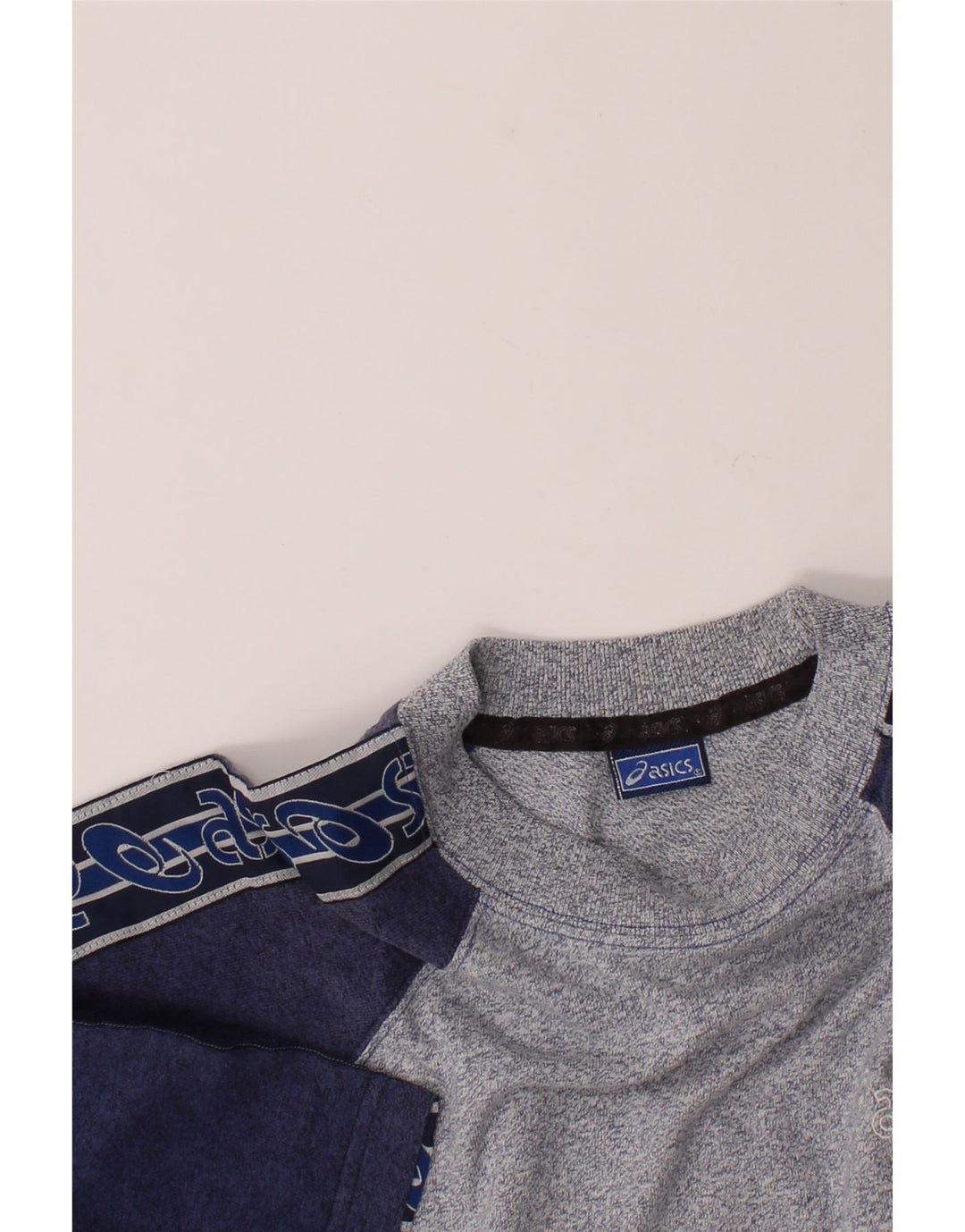 ASICS Mens Graphic T-Shirt Top Medium Grey Colourblock Vintage Asics and Second-Hand Asics from Messina Hembry 