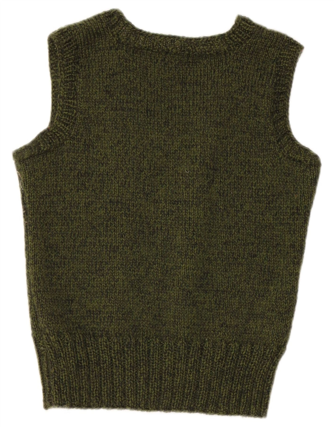 VINTAGE Femmes Crop Vest Débardeur UK 10 Petit Kaki