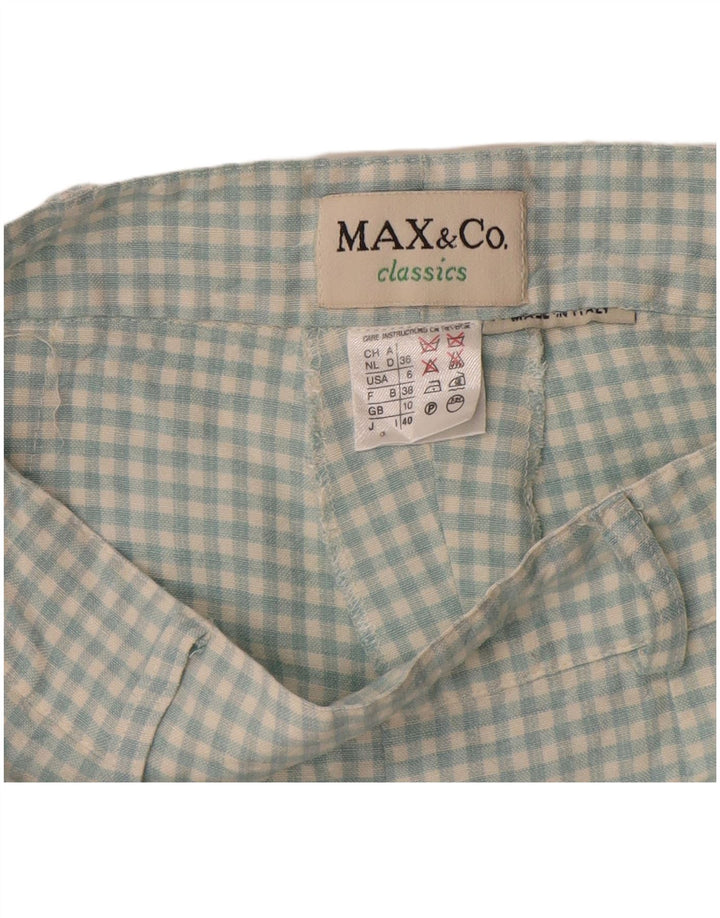 Max & Co. Short décontracté classique pour femme UK 10 Small W27 Vichy vert