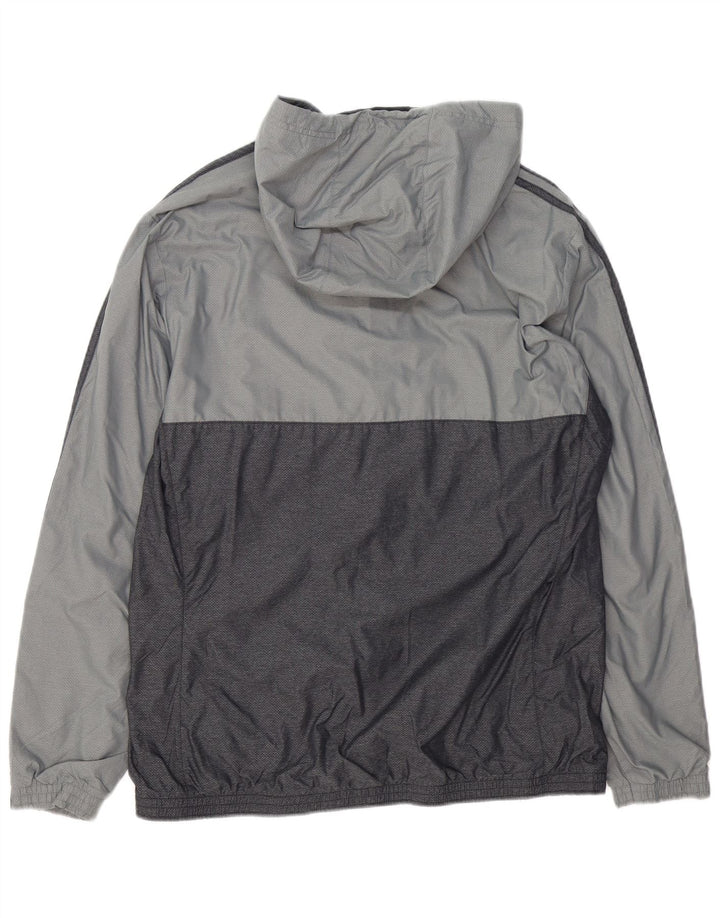 ADIDAS Veste de survêtement à capuche pour homme, grand, gris, color block, nylon
