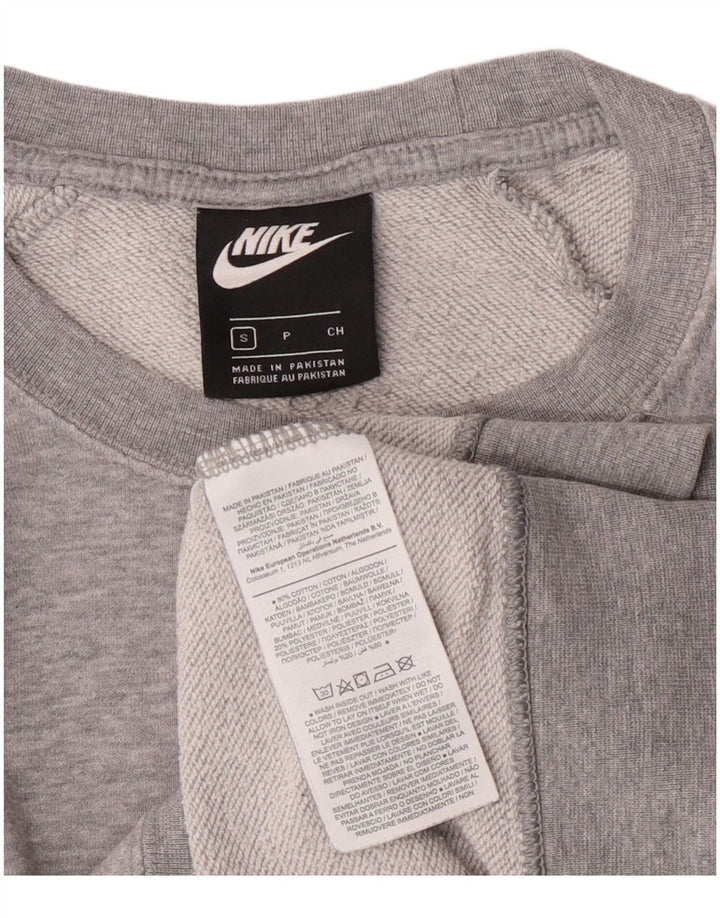 Nike Sweat-shirt surdimensionné pour femme UK 10 Petit coton moucheté gris
