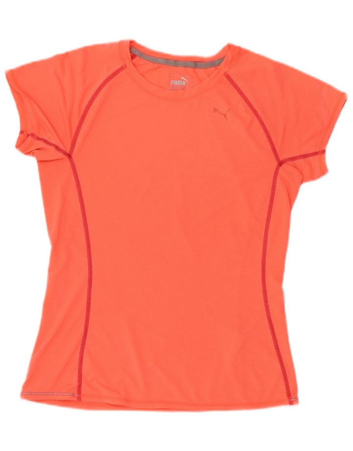 PUMA T-Shirt Femme UK 8 Petit Orange Polyester