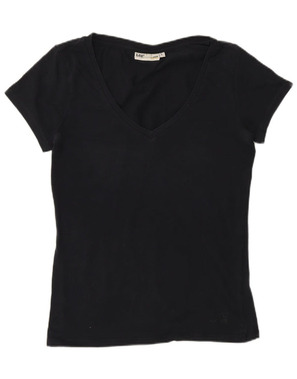 Lee T-Shirt Femme Top UK 14 Large Noir
