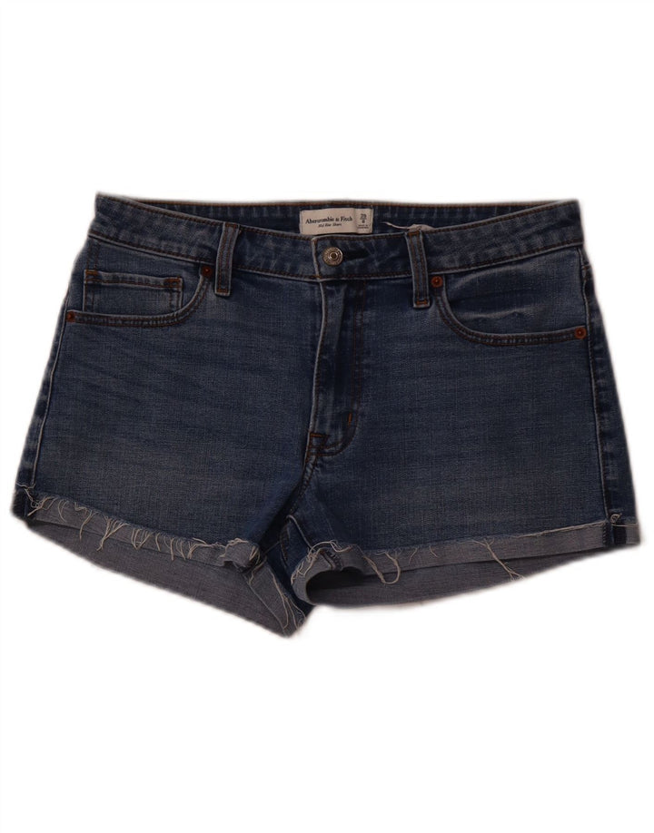 ABERCROMBIE & FITCH Short en jean taille moyenne pour femme US 8 Medium W29 Bleu