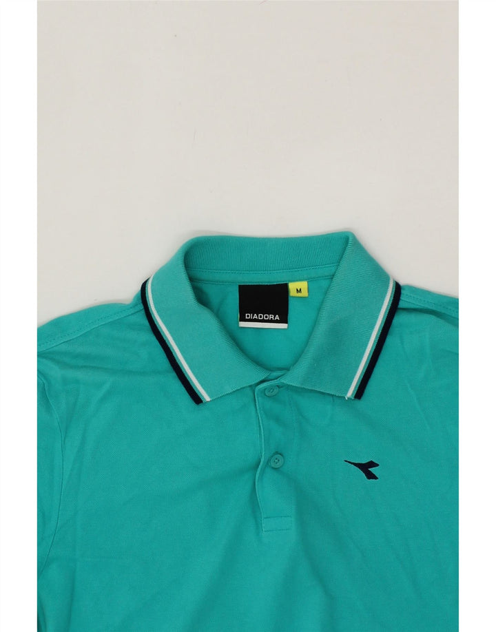 DIADORA Mens Polo Shirt Medium Turquoise Cotton Vintage Diadora and Second-Hand Diadora from Messina Hembry 