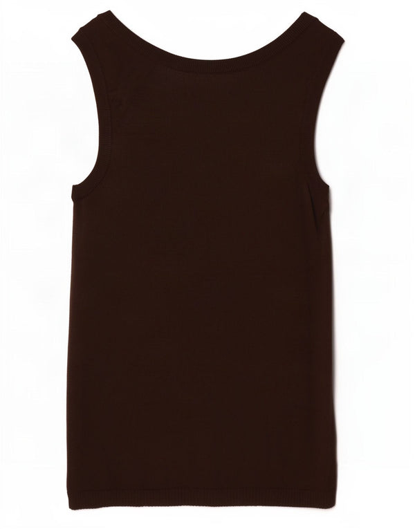 Zara Femme Débardeur UK 8 Small Marron Viscose