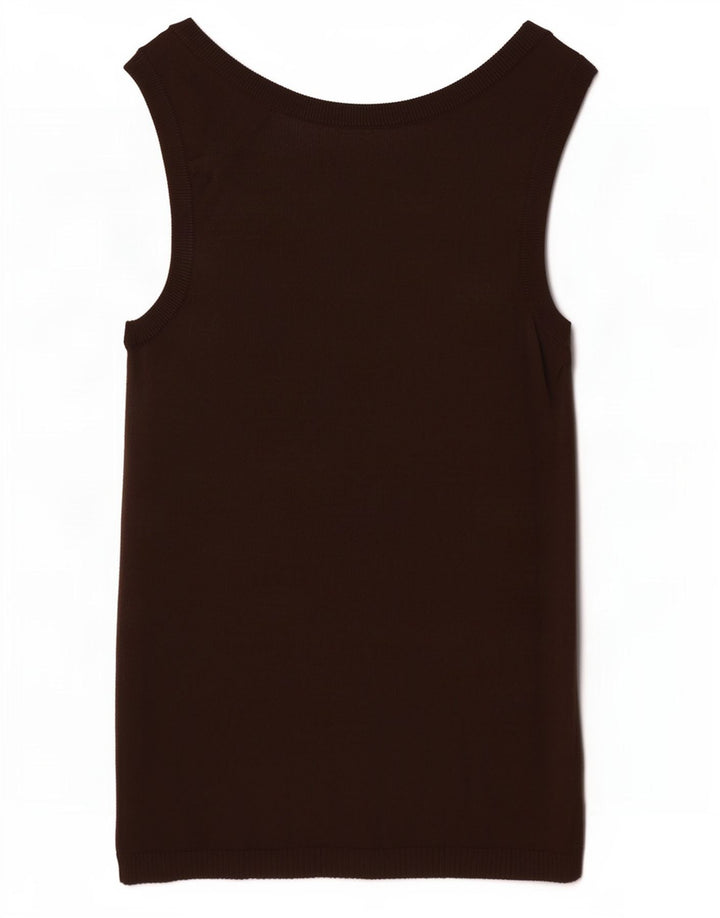 Zara Femme Débardeur UK 8 Small Marron Viscose