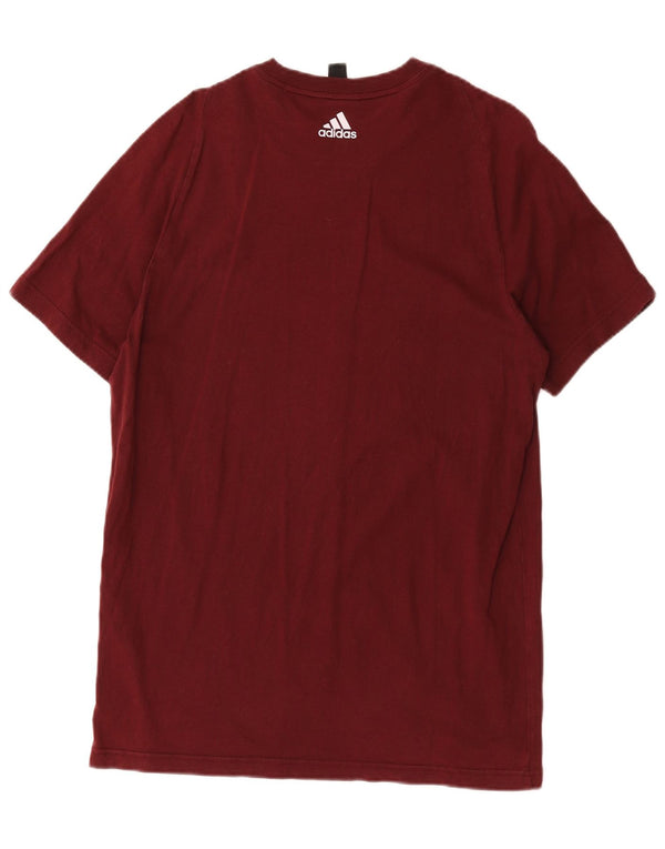 Adidas T-shirt graphique pour homme en coton bordeaux moyen