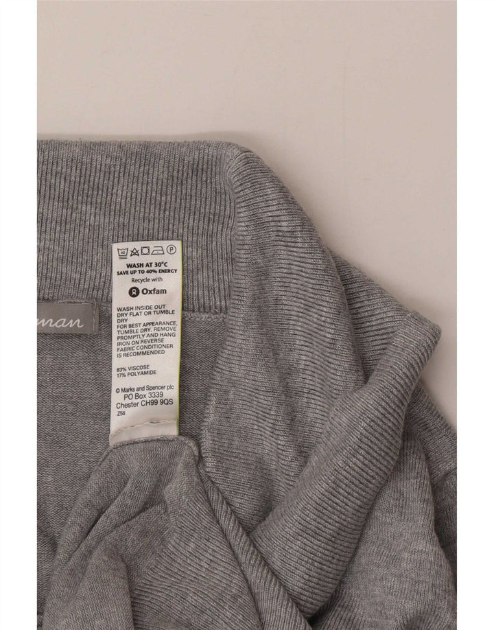 Marks & Spencer Pull col roulé pour femme UK 12 Gris moyen Viscose