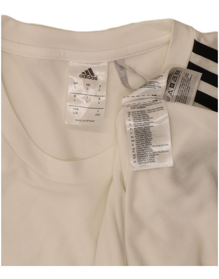 Adidas Hommes Climalite T-Shirt Haut Large Blanc Colorblock Polyester