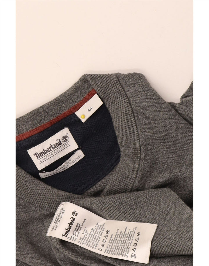 Timberland Pull col V pour homme en coton gris Small