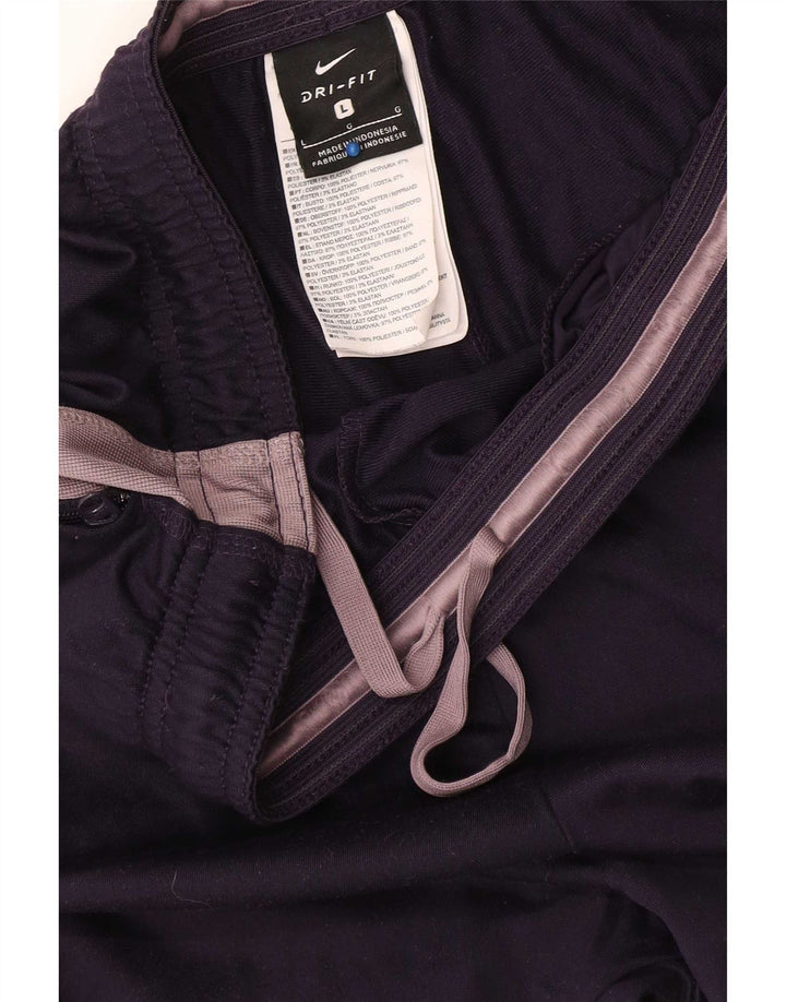 Nike Pantalon de survêtement pour femme UK 14 Large Bleu marine Colorblock Polyester
