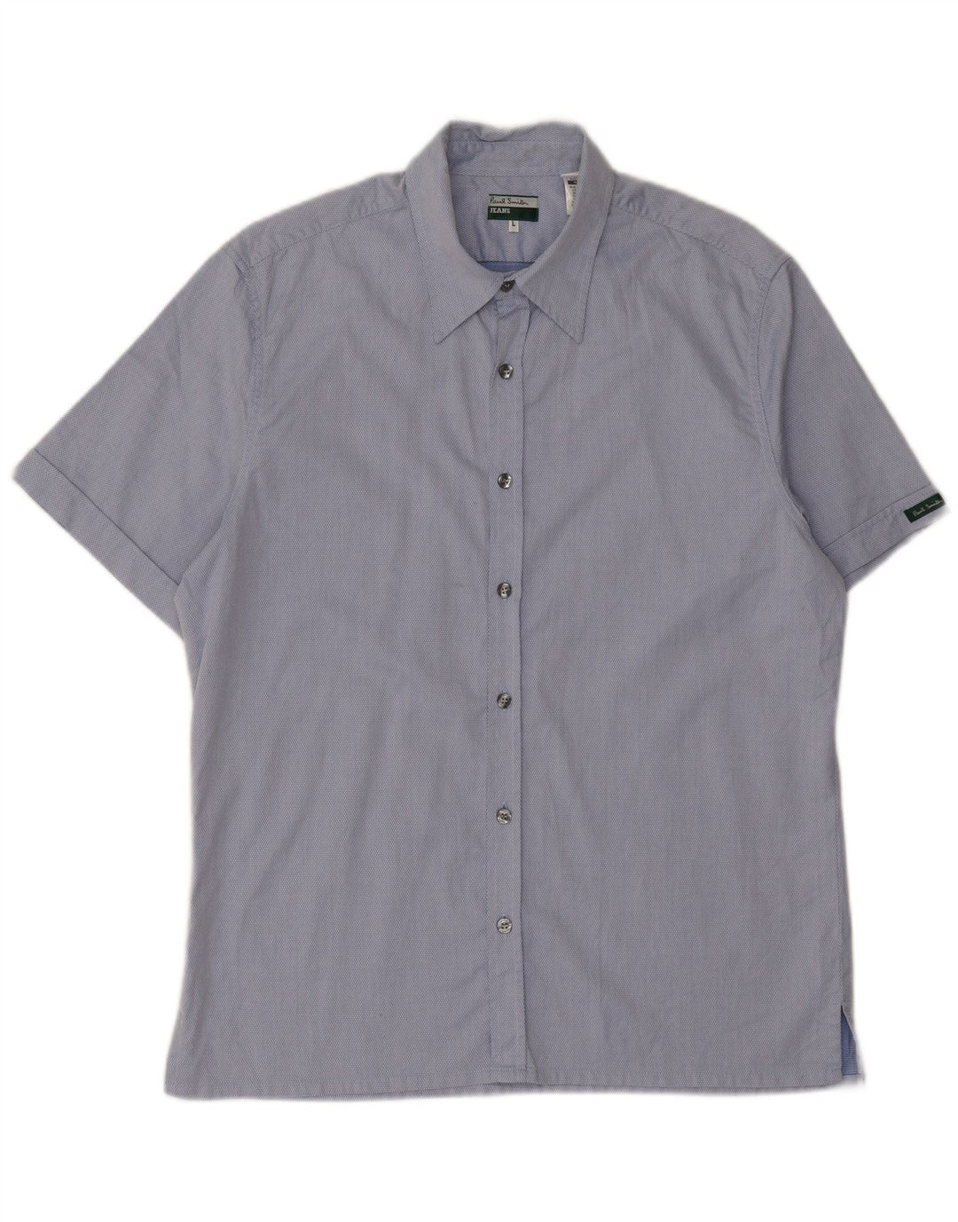Paul Smith Chemise à manches courtes pour hommes Large Blue Spotted Cotton