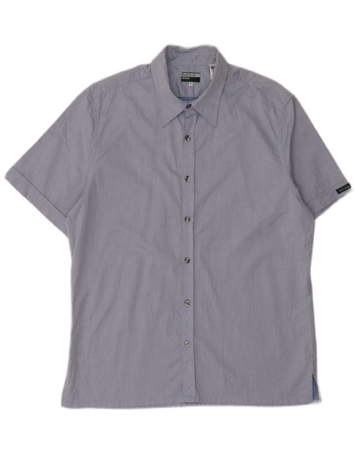 Paul Smith Chemise à manches courtes pour hommes Large Blue Spotted Cotton