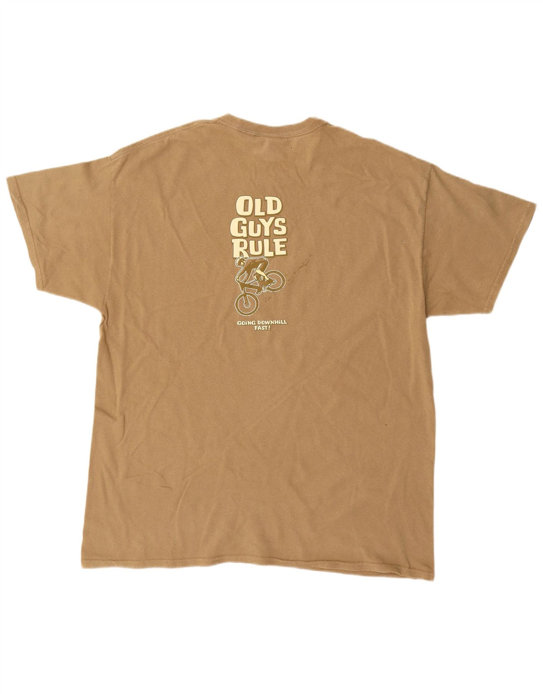 OLD GUYS RULE T-Shirt Graphique Homme Top XL Coton Beige