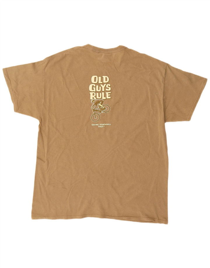 OLD GUYS RULE T-Shirt Graphique Homme Top XL Coton Beige