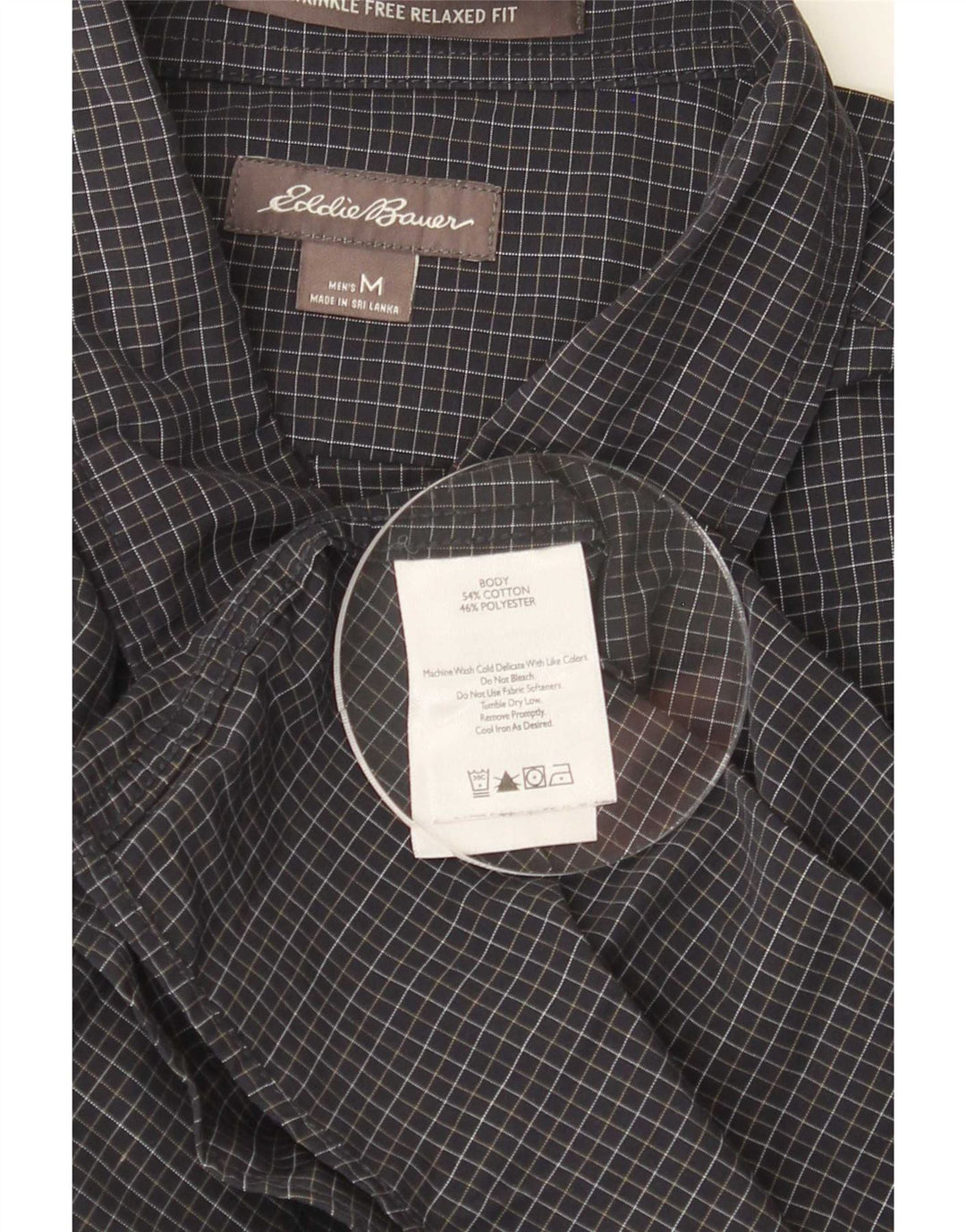 Eddie Bauer Chemise coupe décontractée pour homme en coton à carreaux bleu marine moyen