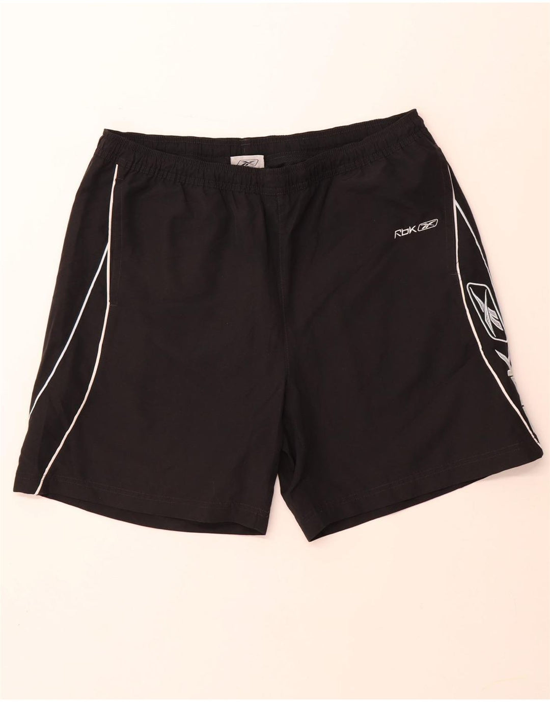 REEBOK Short de sport graphique pour hommes Large Noir Polyester