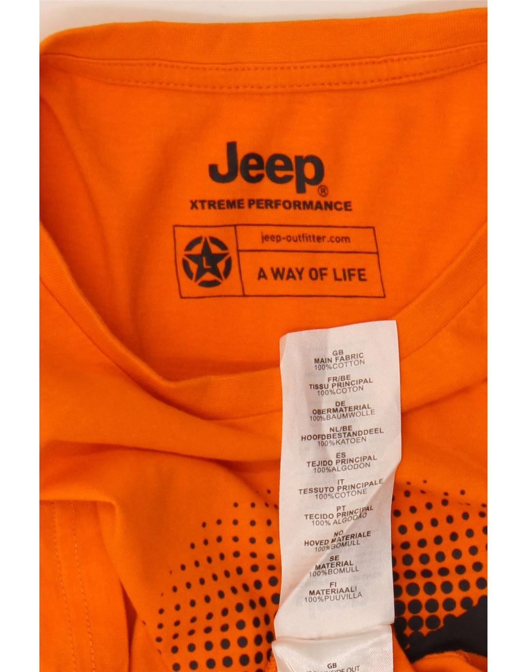 Jeep T-Shirt Graphique Homme Grand Coton Orange