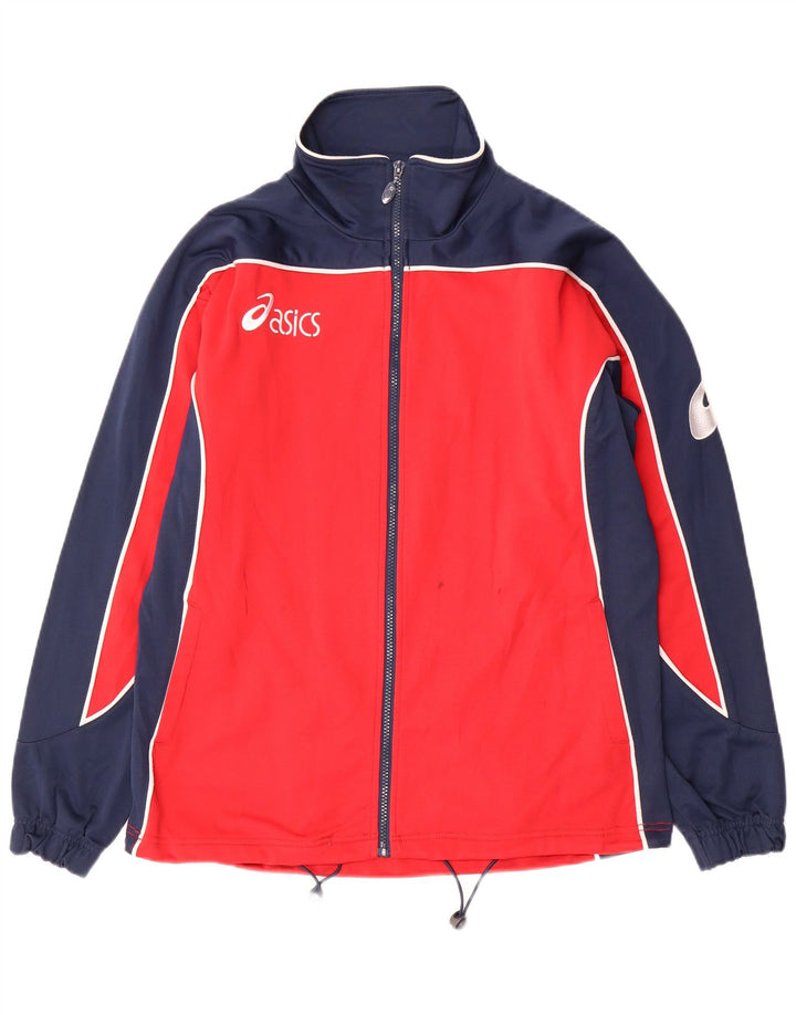 ASICS Veste de survêtement graphique pour hommes, petit, rouge, colour block