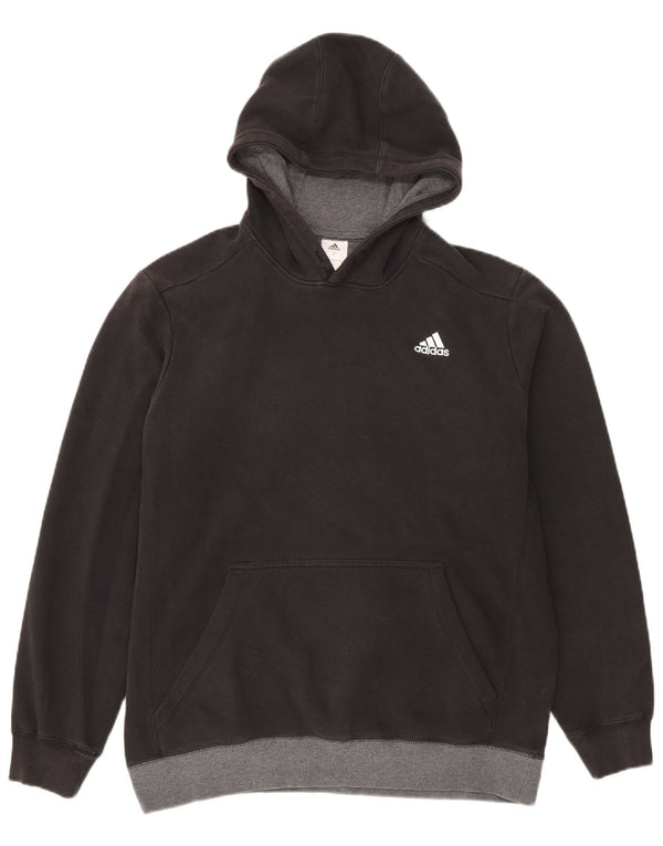 Adidas Pull à capuche pour homme en coton color block Noir Large