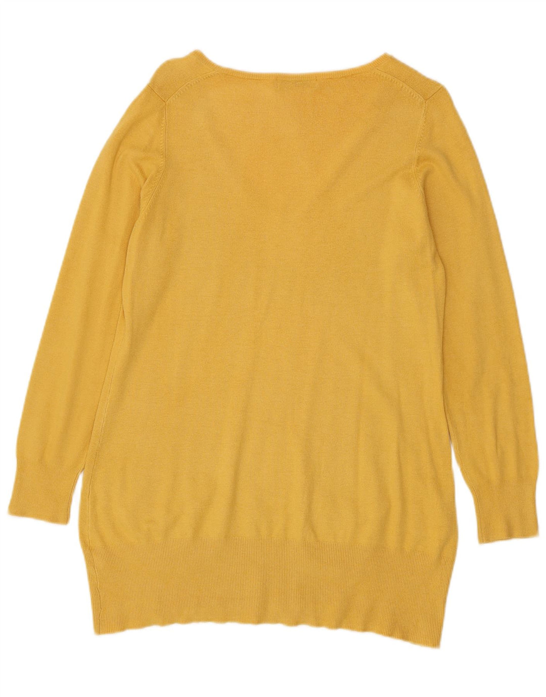 Marks & Spencer Pull col en V pour femme UK 44 Viscose jaune moyen