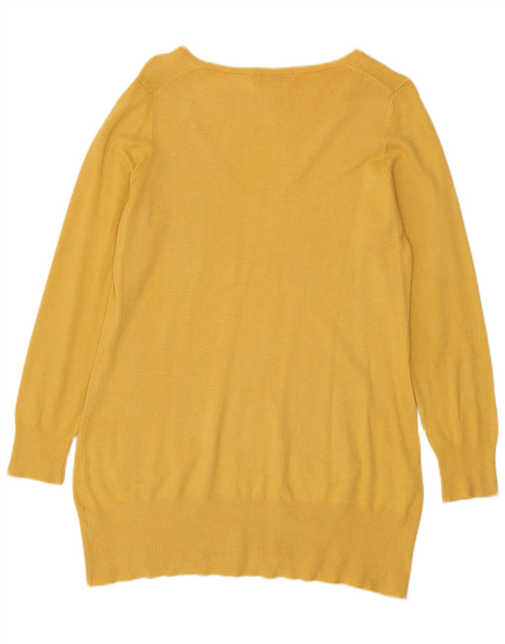 Marks & Spencer Pull col en V pour femme UK 44 Viscose jaune moyen