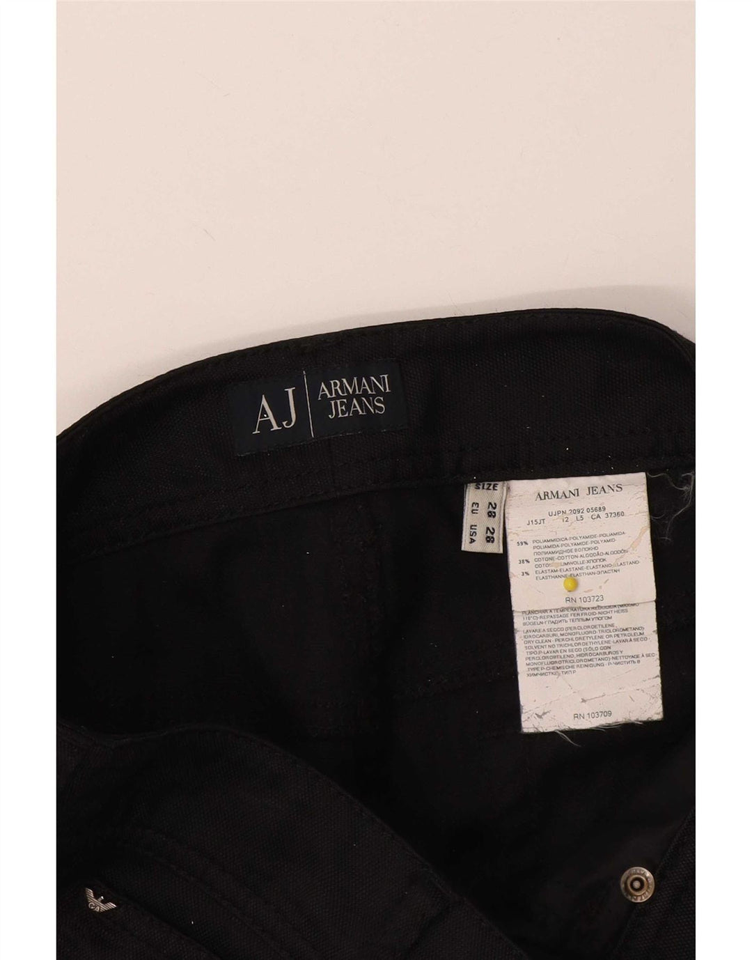 Armani Femme Pantalon Droit Décontracté W28 L24 Noir Polyamide