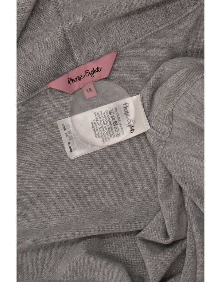 Phase Eight Pull cardigan ouvert long pour femme UK 14 Viscose gris moyen