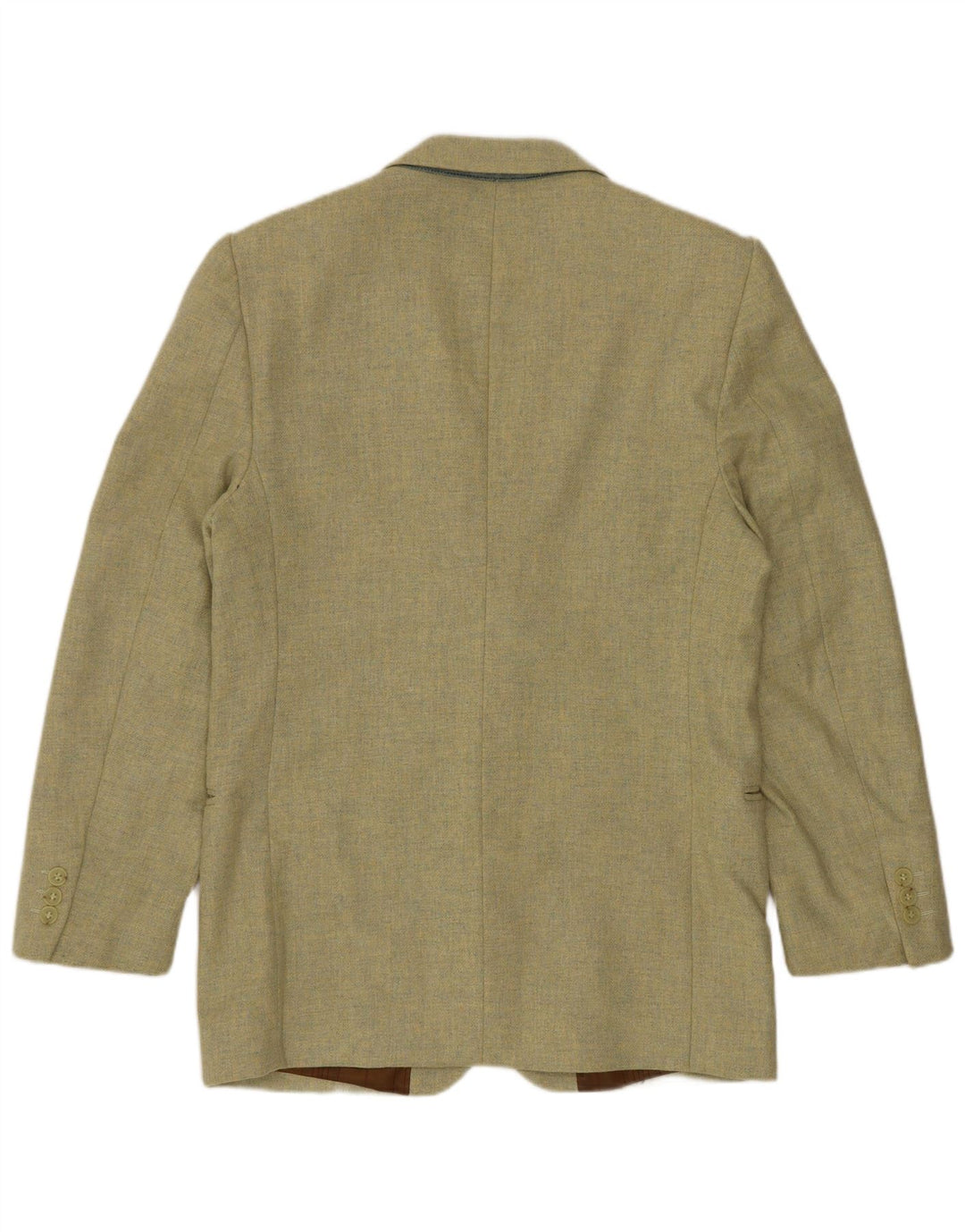 VINTAGE Veste Blazer 3 Boutons Homme IT 46 Petite Laine Verte