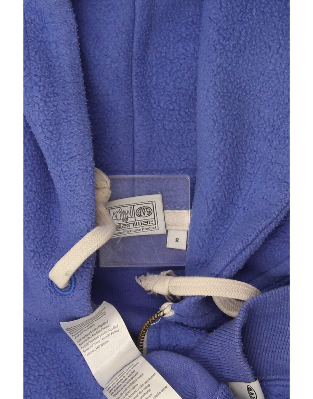 Veste polaire à capuche Animal Womens UK 8 Small Bleu Polyester