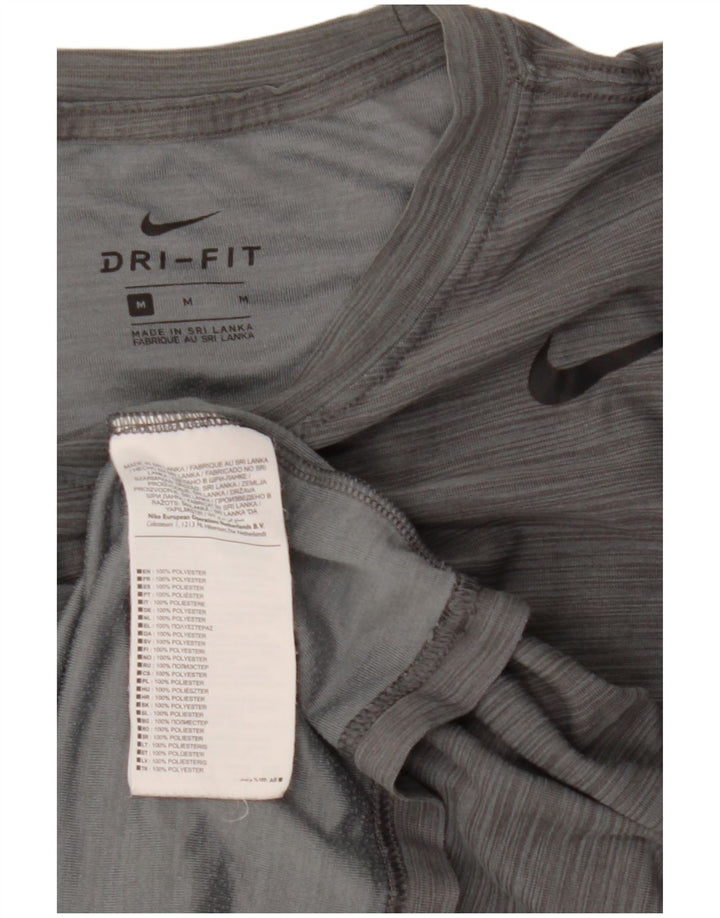 Nike T-Shirt Homme Gris Moyen Rayé Polyester