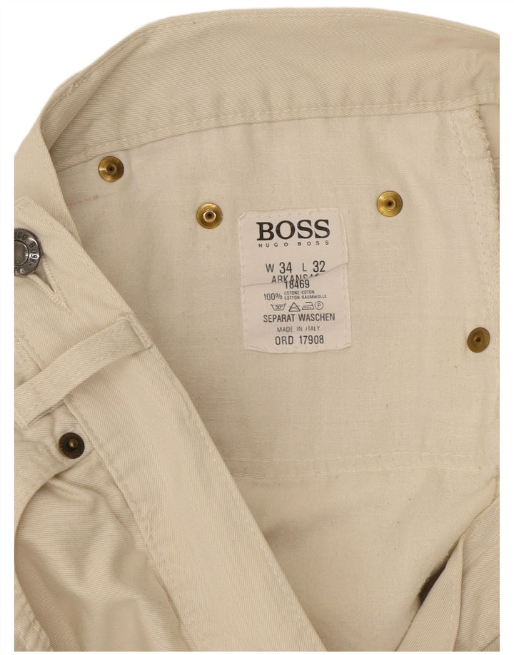 HUGO BOSS Jean Arkansas Tapered Homme Blanc W34 L32 Coton