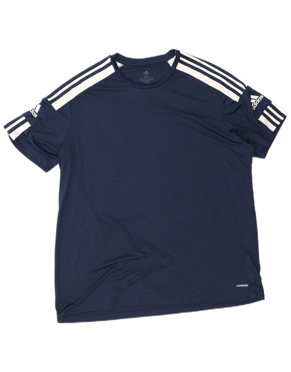 Adidas Hommes Aeroready T-Shirt Top 2XL Bleu Marine Colorblock Polyester