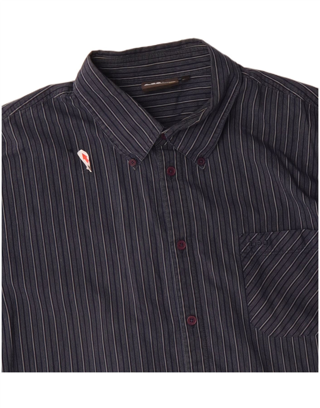 Lee Chemise Homme 2XL Bleu Marine Rayé Coton