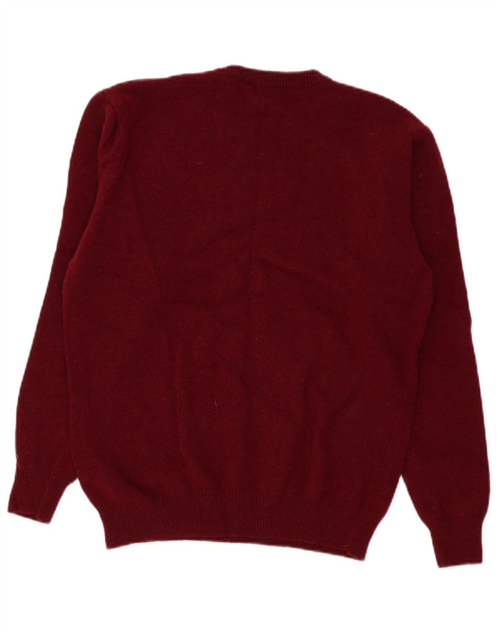 Old River Pull col rond pour homme en laine vierge bordeaux moyen