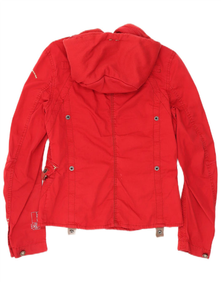 G Star Veste utilitaire à capuche pour femme UK 14 Coton rouge moyen