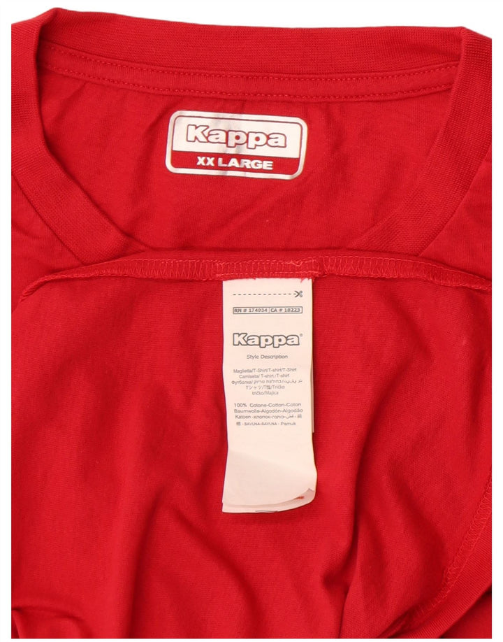 Kappa T-Shirt Homme Top 2XL Rouge Coton
