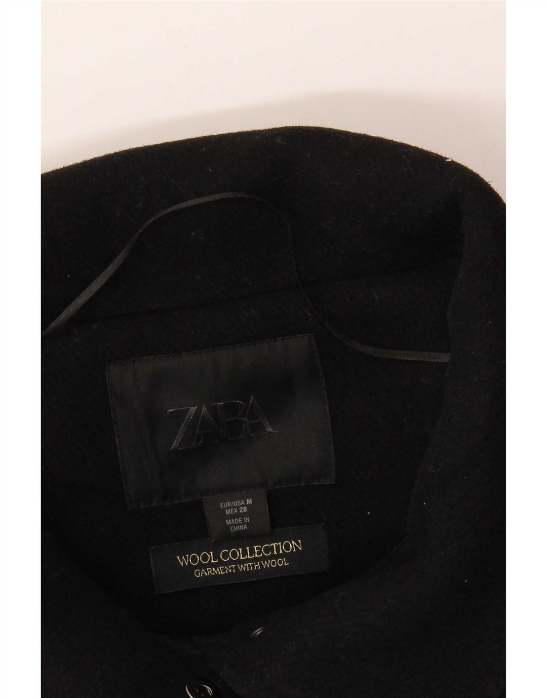Zara Womens Bomber Veste coupe-vent surdimensionnée UK 14 Laine noire moyenne