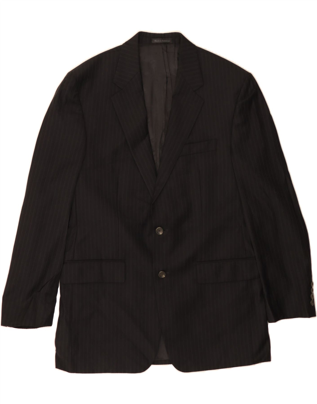 CHAPS Mens 2 Button Blazer Jacket UK 40 Large Black Pinstripe Wool Vintage Chaps and Second-Hand Chaps from Messina Hembry 