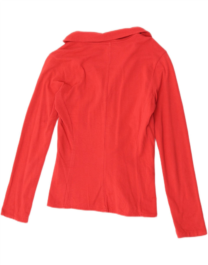 Kappa Veste Blazer 3 Boutons Femme UK 10 Petit Coton Rouge