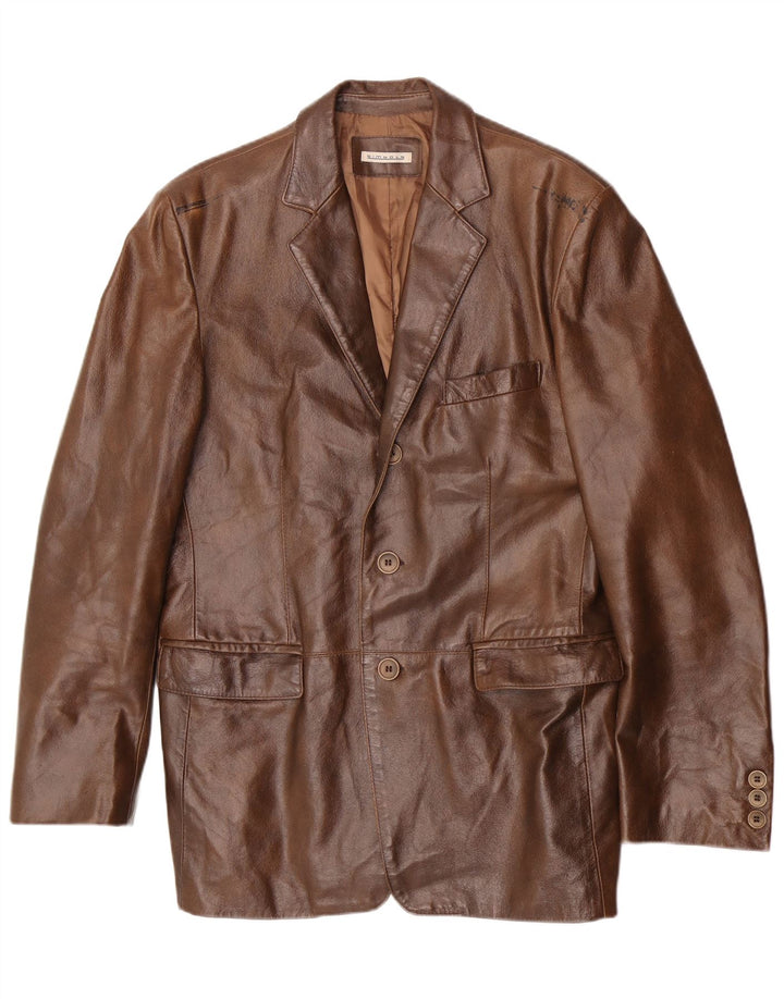 veste en cuir homme vintage UK 36 Petit Marron Classique