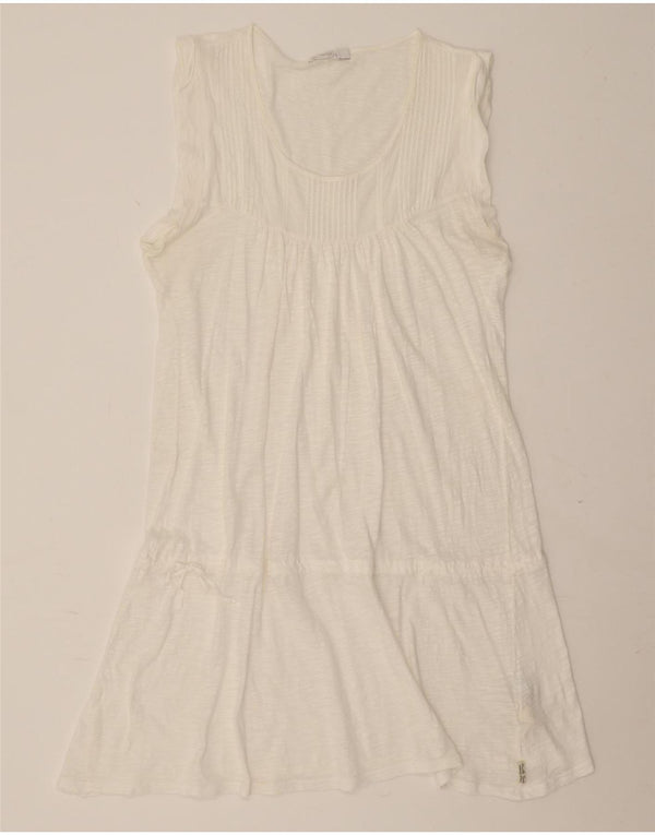 NORTH SAILS Womens Sleeveless A-Line Dress UK 20 2XL Beige Flecked Cotton